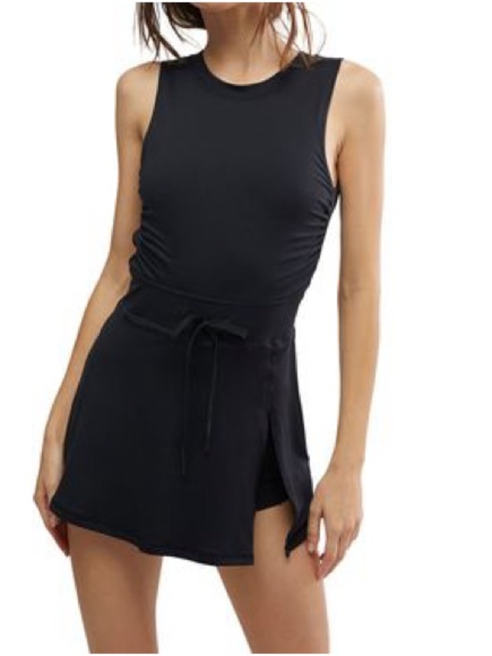 Free People Movement Easy Does It Black Mini Dress Sz XS NWT